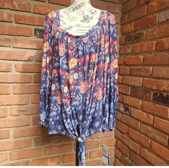 Top Femme Democracy Bleu Clair Manches Longues - Taille XL, Tricot Doux - Neuf Sans étiquettes
